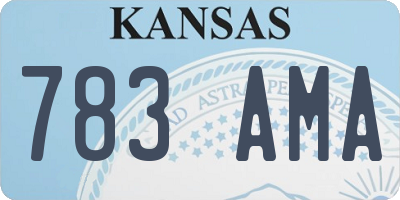 KS license plate 783AMA