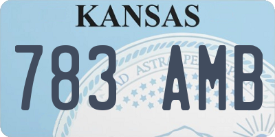 KS license plate 783AMB