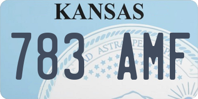 KS license plate 783AMF