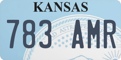 KS license plate 783AMR