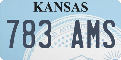 KS license plate 783AMS