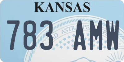 KS license plate 783AMW