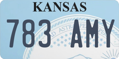 KS license plate 783AMY