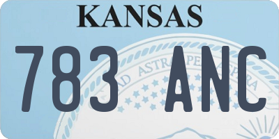 KS license plate 783ANC
