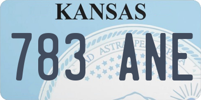 KS license plate 783ANE
