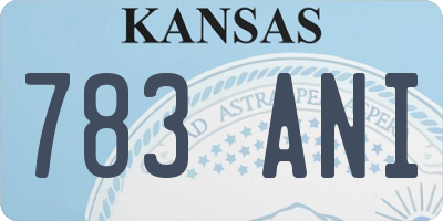 KS license plate 783ANI