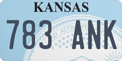 KS license plate 783ANK