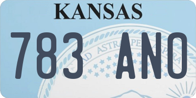 KS license plate 783ANO