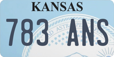 KS license plate 783ANS