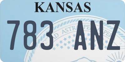 KS license plate 783ANZ