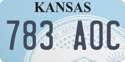 KS license plate 783AOC