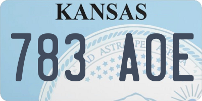KS license plate 783AOE