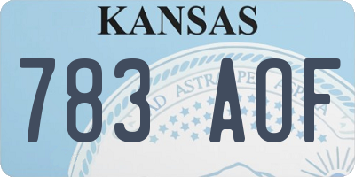 KS license plate 783AOF