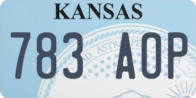 KS license plate 783AOP