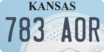 KS license plate 783AOR