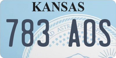 KS license plate 783AOS