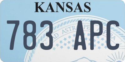 KS license plate 783APC