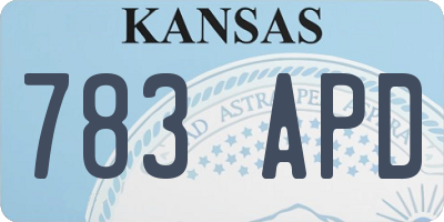 KS license plate 783APD