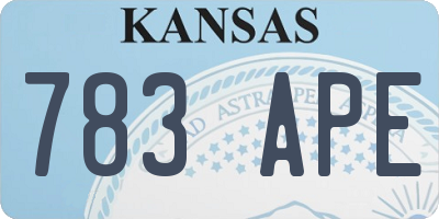 KS license plate 783APE