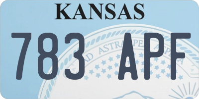 KS license plate 783APF