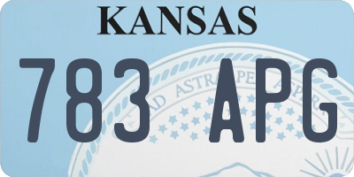 KS license plate 783APG