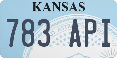 KS license plate 783API