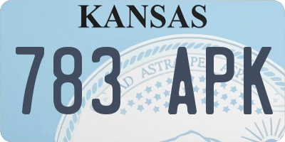 KS license plate 783APK