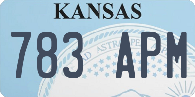 KS license plate 783APM