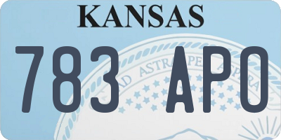 KS license plate 783APO
