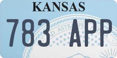 KS license plate 783APP