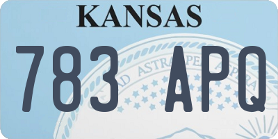 KS license plate 783APQ