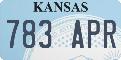 KS license plate 783APR