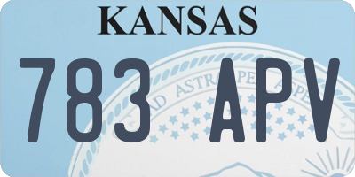 KS license plate 783APV