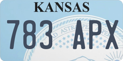 KS license plate 783APX