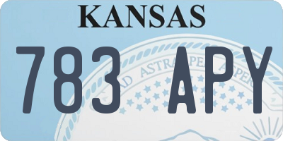 KS license plate 783APY
