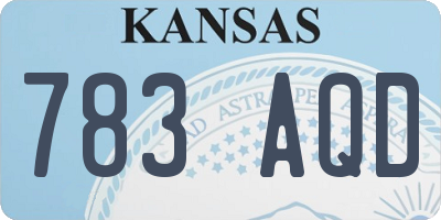KS license plate 783AQD
