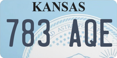 KS license plate 783AQE
