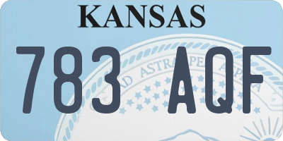 KS license plate 783AQF