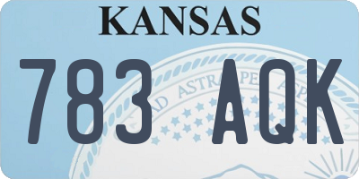 KS license plate 783AQK