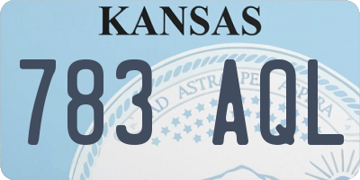 KS license plate 783AQL