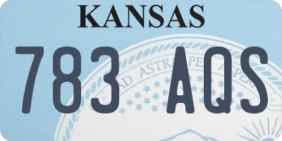 KS license plate 783AQS