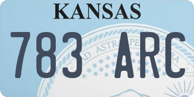 KS license plate 783ARC
