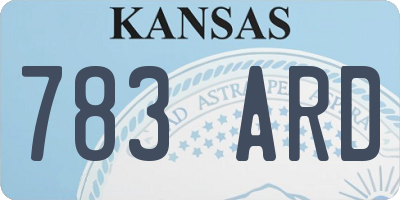 KS license plate 783ARD