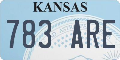 KS license plate 783ARE