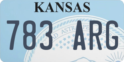 KS license plate 783ARG