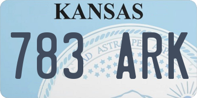 KS license plate 783ARK