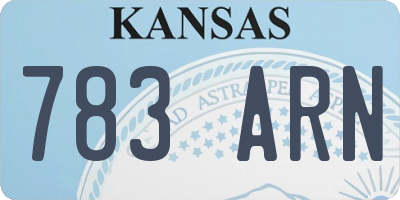 KS license plate 783ARN