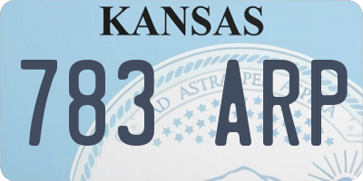 KS license plate 783ARP
