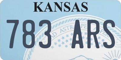KS license plate 783ARS