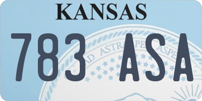 KS license plate 783ASA